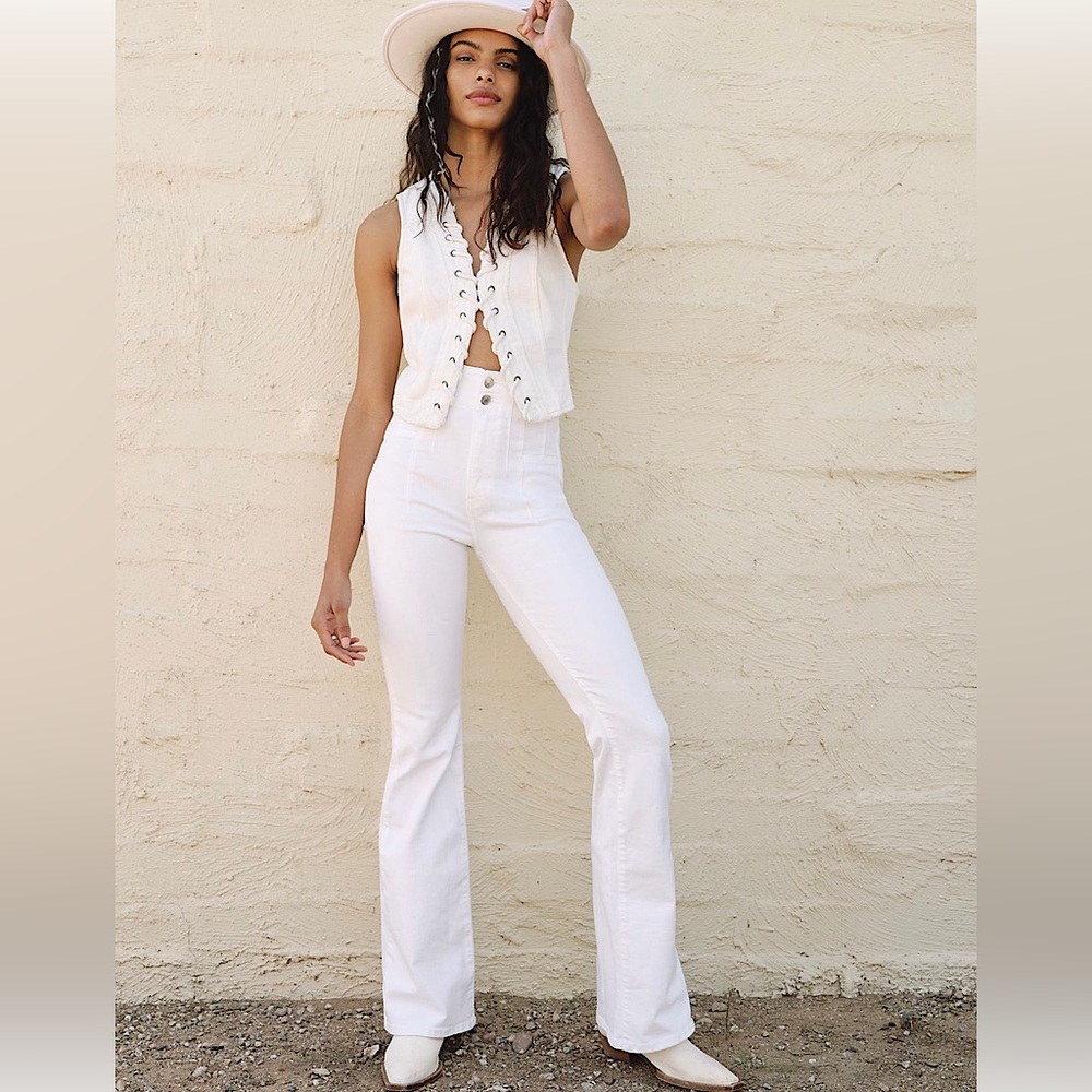 Free People Jayde Flare Jeans Pure White